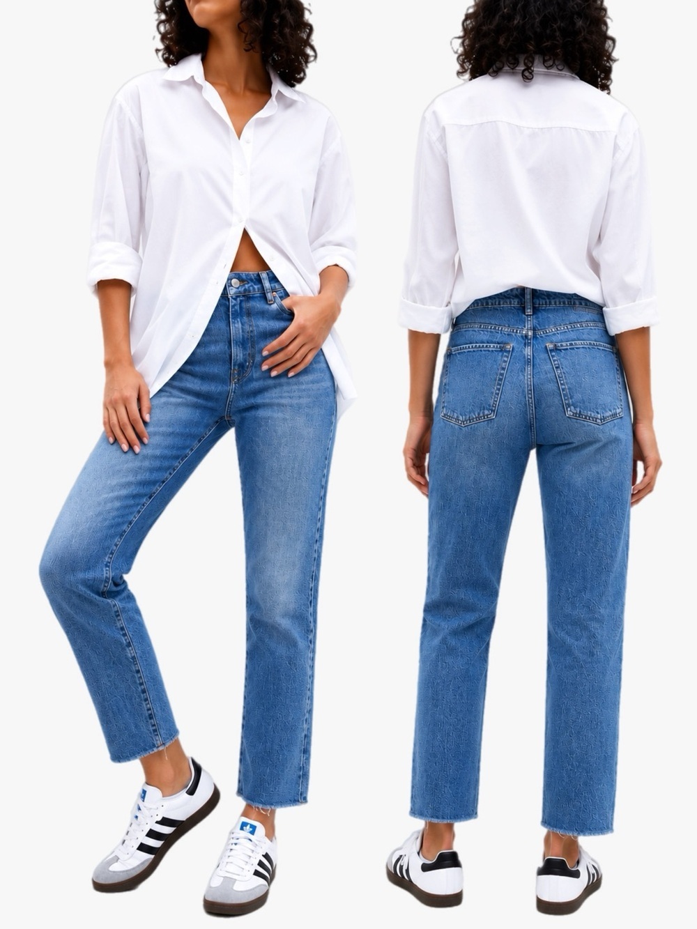 Gap Slim Boyfriend Jeans Raw Hem Size 4 Medium Wash Distressed Ankle Denim